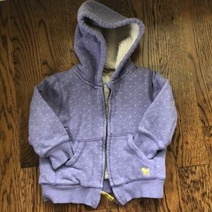 Boden Sherpa Lined Polka Dot Hoodie